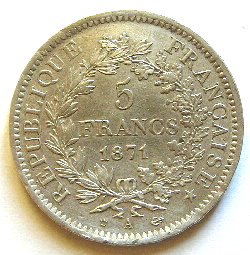 Insurrection de la Commune, 5 francs Camélinat