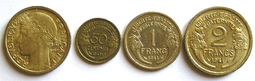 Monnaie de l'Etat Français, type Morlon de 1941