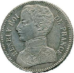 Monnaies d'Henri V compte de Chambord