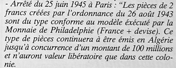 monnaie de 2fr Philadelphie