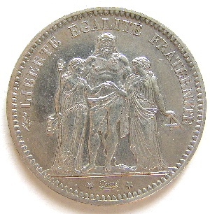 Les monnaies de la deuxième République 5 francs Hercule