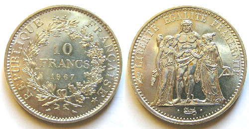 Monnaies de la 5ième République, le type Hercule