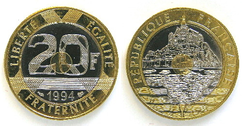 Monnaies de la 5ième République, le type Mont st Michel