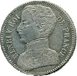 Monnaies d'Henri V compte de Chambord