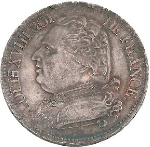 Monnaies àl 'effigie de Louis XVIII